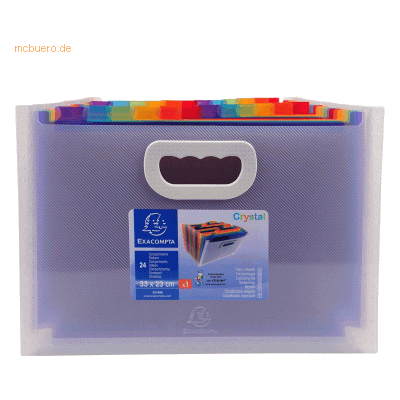Exacompta Fächer-Stehsammler A4 PP 14 Fächer transparent/farbig Exacompta Fächer-Stehsammler A4 PP 14 Fächer transparent/farbig