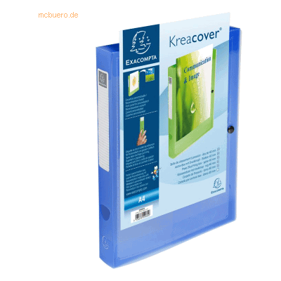 5 x Exacompta Sammelbox Kreacover 40mm PP transparent blau 5 x Exacompta Sammelbox Kreacover 40mm PP transparent blau