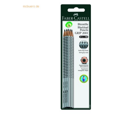 10 x Faber Castell Bleistifte Grip 2001 HB 6 Stück auf Blisterkarte 10 x Faber Castell Bleistifte Grip 2001 HB 6 Stück auf Blisterkarte