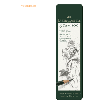 Faber Castell Bleistift 9000 VE=6 Stück Blechetui Faber Castell Bleistift 9000 VE=6 Stück Blechetui