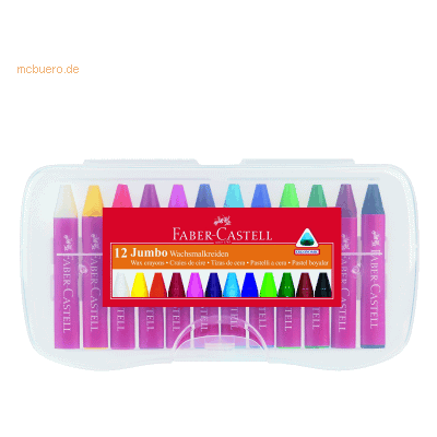 Faber Castell Wachsmalkreiden 12er Jumbo in Kunststoffbox Faber Castell Wachsmalkreiden 12er Jumbo in Kunststoffbox