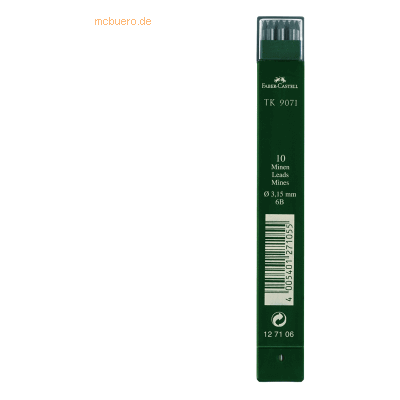 Faber Castell TK-Minen 9071 3,15mm 6B VE=10 Stück schwarz Faber Castell TK-Minen 9071 3,15mm 6B VE=10 Stück schwarz
