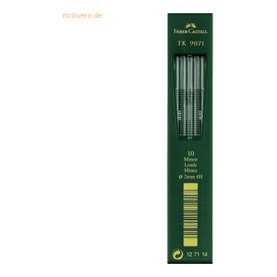 Faber Castell TK-Minen 9071 2,0mm 4H VE=10 Stück schwarz Faber Castell TK-Minen 9071 2,0mm 4H VE=10 Stück schwarz