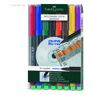 Faber Castell CD-Marker Multimark wasserfest ca. 1 mm 8 Farben Etui Faber Castell CD-Marker Multimark wasserfest ca. 1 mm 8 Farben Etui