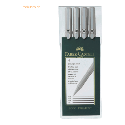 Faber Castell Fineliner Ecco-Pigment 4er Etui schwarz Linienbreiten: s Faber Castell Fineliner Ecco-Pigment 4er Etui schwarz Linienbreiten: s