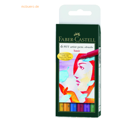 5 x Faber Castell Tuschestift Pitt Artist Pen 6er Etui Spitze: Brush F 5 x Faber Castell Tuschestift Pitt Artist Pen 6er Etui Spitze: Brush F