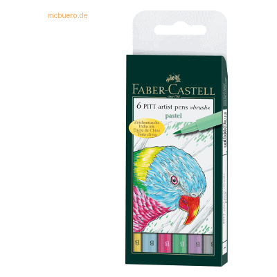 Faber Castell Tuschezeichner Pitt Artist Pen Pastel sortiert VE=6 Stüc Faber Castell Tuschezeichner Pitt Artist Pen Pastel sortiert VE=6 Stüc