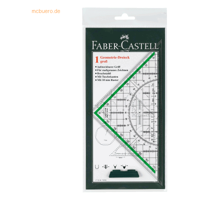 Faber Castell Geometrie-Dreieck groß mit abnehmbaren Griff Faber Castell Geometrie-Dreieck groß mit abnehmbaren Griff