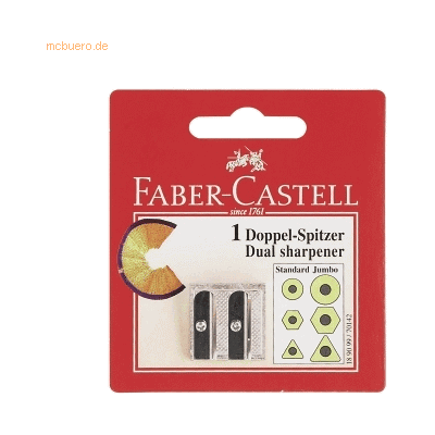 10 x Faber Castell Doppelspitzer Metall auf Blisterkarte 10 x Faber Castell Doppelspitzer Metall auf Blisterkarte