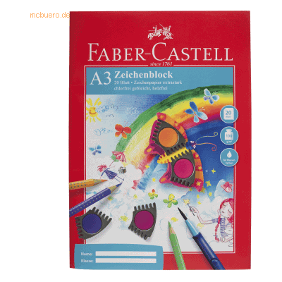 10 x Faber Castell Zeichenblock A3 Rote Linie 20 Blatt 10 x Faber Castell Zeichenblock A3 Rote Linie 20 Blatt