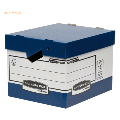 Bankers Box Archivbox Heavy Duty BxHxT 33,5x28,2x40,4cm blau/weiß Bankers Box Archivbox Heavy Duty BxHxT 33,5x28,2x40,4cm blau/weiß