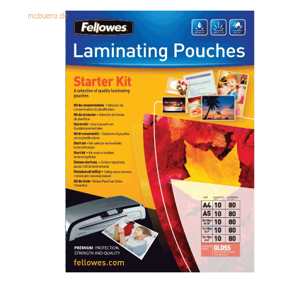 Fellowes Laminierfolie Starter-Packung (5 Formate) 80mic VE=5x10 Stück Fellowes Laminierfolie Starter-Packung (5 Formate) 80mic VE=5x10 Stück