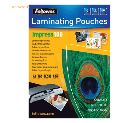 Fellowes Laminierfolie A5 100mic VE=100 Stück glänzend Fellowes Laminierfolie A5 100mic VE=100 Stück glänzend
