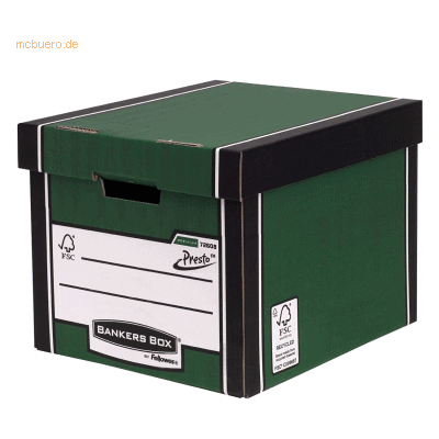 Bankers Box Archivbox hoch Premium BxHxT 34,2x30,3x40cm grün Bankers Box Archivbox hoch Premium BxHxT 34,2x30,3x40cm grün