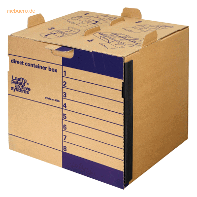 Loeffs Patent Archivbox Direkt Container 4000 36x38x33cm braun VE=15 S Loeffs Patent Archivbox Direkt Container 4000 36x38x33cm braun VE=15 S