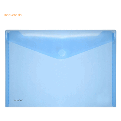 10 x Foldersys Dokumentenmappe A4 quer PP Klettverschluss blau transpa 10 x Foldersys Dokumentenmappe A4 quer PP Klettverschluss blau transpa