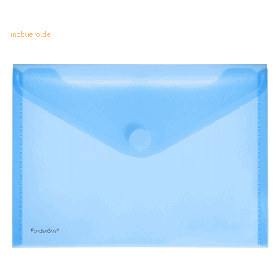 10 x Foldersys Dokumentenmappe A5 quer PP Klettverschluss blau transpa 10 x Foldersys Dokumentenmappe A5 quer PP Klettverschluss blau transpa