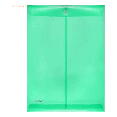 10 x Foldersys Dokumentenmappe A4 hoch PP Klettverschluss grün transpa 10 x Foldersys Dokumentenmappe A4 hoch PP Klettverschluss grün transpa