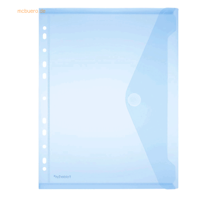 10 x Foldersys Dokumentenmappe A4 PP mit Lochrand Klettverschluss blau 10 x Foldersys Dokumentenmappe A4 PP mit Lochrand Klettverschluss blau