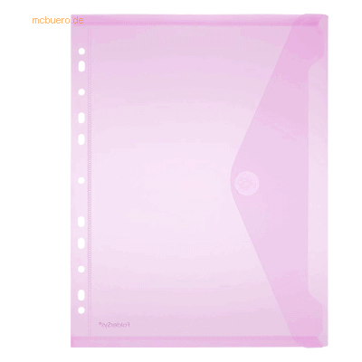 10 x Foldersys Dokumentenmappe A4 PP mit Lochrand Klettverschluss rot 10 x Foldersys Dokumentenmappe A4 PP mit Lochrand Klettverschluss rot