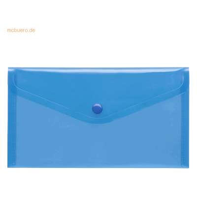 10 x Foldersys Dokumentenmappe DINlang PP Druckknopf blau transparent 10 x Foldersys Dokumentenmappe DINlang PP Druckknopf blau transparent