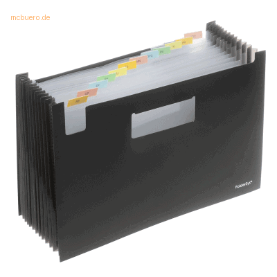 Foldersys Fächer-Stehsammler A4 PP 12 Fächer schwarz Foldersys Fächer-Stehsammler A4 PP 12 Fächer schwarz