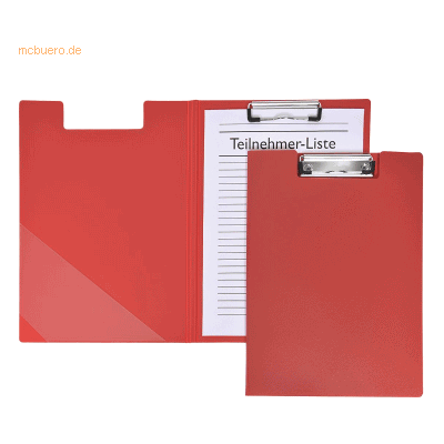 10 x Foldersys Klemmbrettmappe A4 PP rot 10 x Foldersys Klemmbrettmappe A4 PP rot