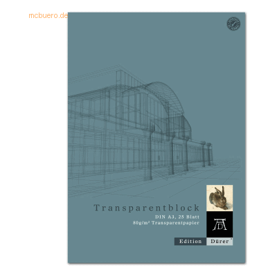 Format-Duerer Transparentpapier A3 80g/qm Block mit 25 Blatt Format-Duerer Transparentpapier A3 80g/qm Block mit 25 Blatt