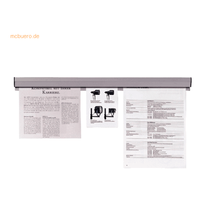 Franken Papierklemmschiene 88cm x 4cm grau Franken Papierklemmschiene 88cm x 4cm grau