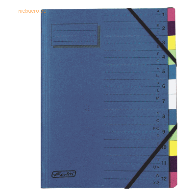 Herlitz Ordnungsmappe 1-12/A-Z 12 Fächer blau Herlitz Ordnungsmappe 1-12/A-Z 12 Fächer blau
