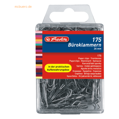 5 x Herlitz Büroklammern 26mm VE=175 Stück 5 x Herlitz Büroklammern 26mm VE=175 Stück