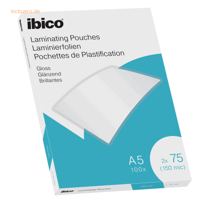 Ibico Laminierfolie für A5 75 Micron glänzend VE=100 Stück glasklar Ibico Laminierfolie für A5 75 Micron glänzend VE=100 Stück glasklar