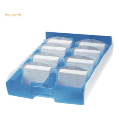 Han Archivbox Croco-Duo für 2500 Karten inkl. A-Z Register blau/transl Han Archivbox Croco-Duo für 2500 Karten inkl. A-Z Register blau/transl