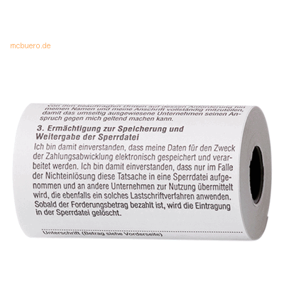 No Name Thermopapierrolle - 57mm x 22,5m - 50 Stück - Druckerpapier No Name Thermopapierrolle - 57mm x 22,5m - 50 Stück - Druckerpapier