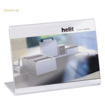 2 x Helit Menükartenständer L-Form 150 x 100 mm quer glasklar 2 x Helit Menükartenständer L-Form 150 x 100 mm quer glasklar