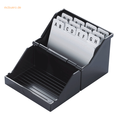 Helit Karteibox A8 quer für ca. 200 Karten schwarz Helit Karteibox A8 quer für ca. 200 Karten schwarz