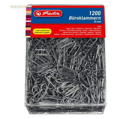 Herlitz Büroklammern 26mm verzinkt VE=1200 Stück Herlitz Büroklammern 26mm verzinkt VE=1200 Stück