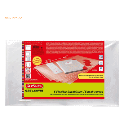 Herlitz Buchhülle easy.cover Buchformate bis 335mm x 540mm VE=5 Stück Herlitz Buchhülle easy.cover Buchformate bis 335mm x 540mm VE=5 Stück