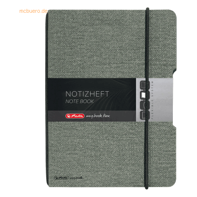 5 x Herlitz Notizheft flex Leinen A5 40 Blatt punktiert grau 5 x Herlitz Notizheft flex Leinen A5 40 Blatt punktiert grau