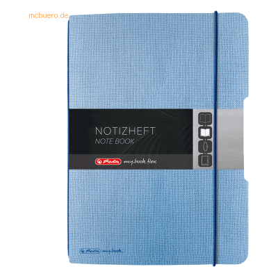 Herlitz Notizheft flex Leinen A5 40 Blatt punktiert hellblau Herlitz Notizheft flex Leinen A5 40 Blatt punktiert hellblau