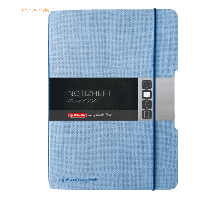 Herlitz Notizheft flex Leinen A6 40 Blatt punktiert hellblau Herlitz Notizheft flex Leinen A6 40 Blatt punktiert hellblau