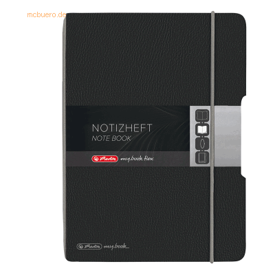 Herlitz Notizheft flex Lederoptik A5 40 Blatt punktiert schwarz Herlitz Notizheft flex Lederoptik A5 40 Blatt punktiert schwarz