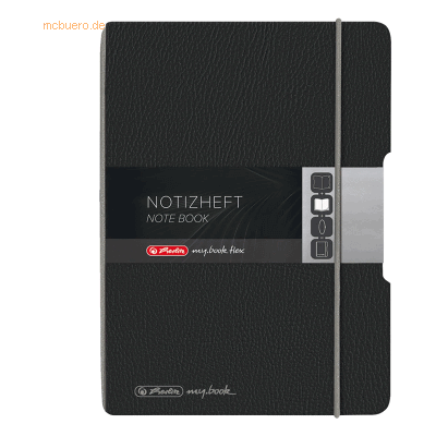 Herlitz Notizheft flex Lederoptik A6 40 Blatt punktiert schwarz Herlitz Notizheft flex Lederoptik A6 40 Blatt punktiert schwarz