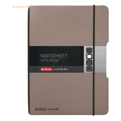 Herlitz Notizheft flex Lederoptik A6 40 Blatt punktiert taupe Herlitz Notizheft flex Lederoptik A6 40 Blatt punktiert taupe
