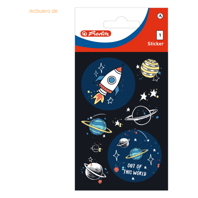 10 x Herlitz Sticker-Etikett Motiv Space 1 Blatt 10 x Herlitz Sticker-Etikett Motiv Space 1 Blatt