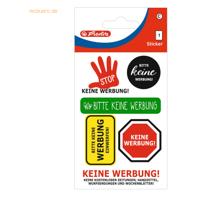 10 x Herlitz Etiketten 'Keine Werbung' selbstklebend VE=1 Blatt 10 x Herlitz Etiketten 'Keine Werbung' selbstklebend VE=1 Blatt