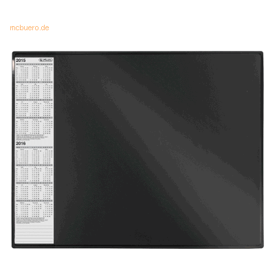 Herlitz Schreibunterlage 63x50cm Kunststoff mit Kalendarium schwarz Herlitz Schreibunterlage 63x50cm Kunststoff mit Kalendarium schwarz