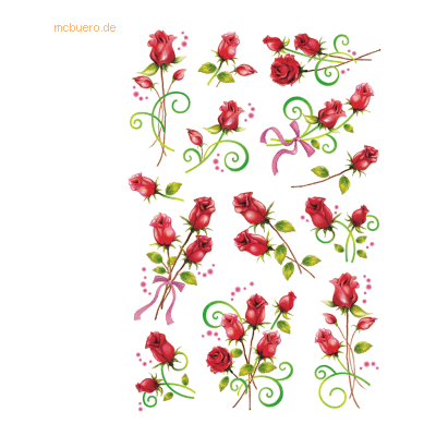 10 x HERMA Schmucketiketten Decor Rosen Folie VE=2 Blatt 10 x HERMA Schmucketiketten Decor Rosen Folie VE=2 Blatt