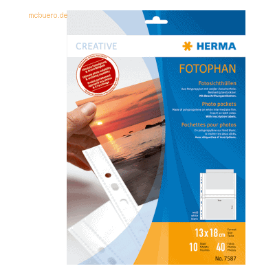 HERMA Fotophan-Sichthüllen 13x18cm quer weiß VE=10 Hüllen HERMA Fotophan-Sichthüllen 13x18cm quer weiß VE=10 Hüllen