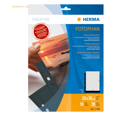 HERMA Fotophan-Sichthüllen 20x30cm schwarz VE=10 Hüllen HERMA Fotophan-Sichthüllen 20x30cm schwarz VE=10 Hüllen